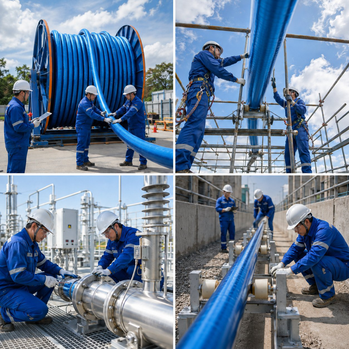 Zenflux crews installing superconducting cable in the field